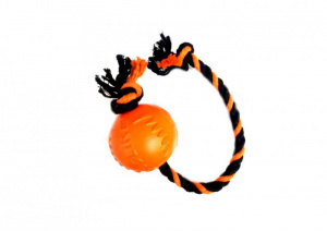 Doglike Мяч с канатом средний оранжевый-черный 
