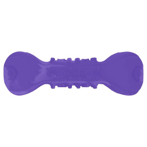 Mr.Kranch Игрушка для собак Гантель с пищалкой с ароматом сливок 22 см фиолетовая