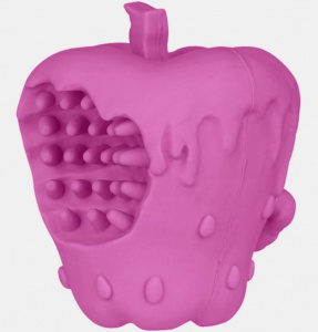 Mr.Kranch Игрушка для собак Яблоко с пищалкой с ароматом бекона10 см розовая