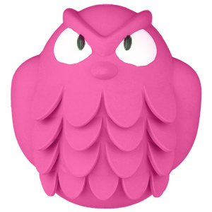 Mr.Kranch Игрушка для собак Сова с ароматом бекона 13 см розовая