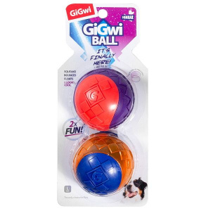 GiGwi Игрушка для собак Два мяча с пищалкой 8 см