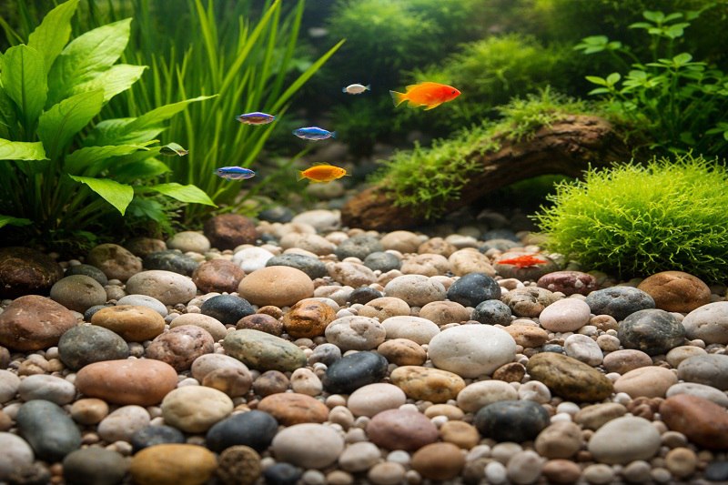 Преимущества использования гальки в качестве грунта для аквариума.
							Какие виды гальки можно приобрести в интернет-магазине «Аква Зоомаркет».