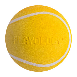 Playology Игрушка для собак Мяч Squeaky Bounce Ball с пищалкой с ароматом курицы желтый